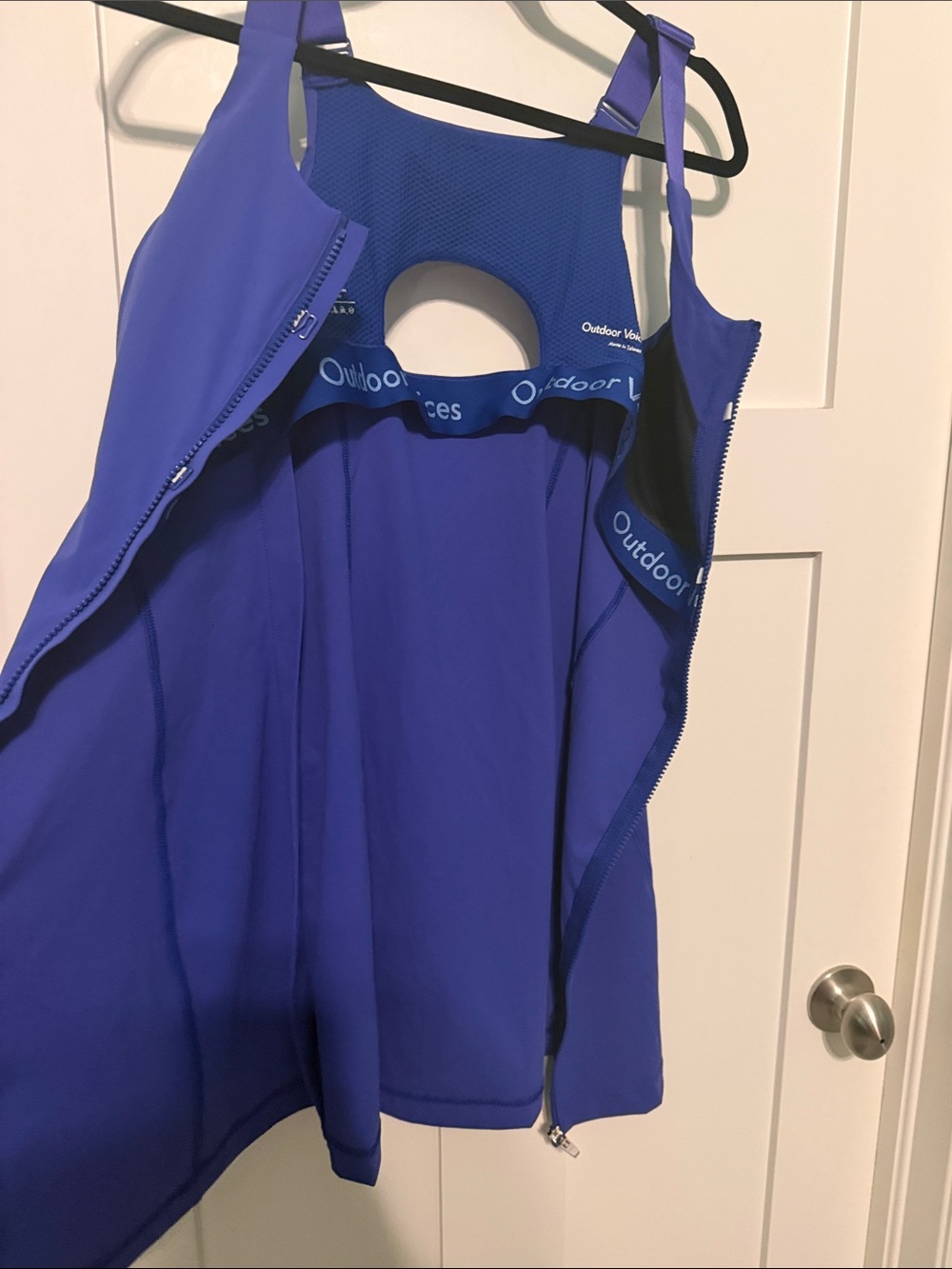 Outdoor Voices Size S/M DD Cup Zip-Front Royal Blue Athletic Mini Dress Tennis - Picture 5 of 9